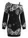 Christmas Snowflake Print Off Shoulder Mini Dress 1