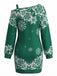 Christmas Snowflake Print Off Shoulder Mini Dress 6