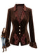 Velvet Floral Embroidered Ruffle Cuff Jacket 1