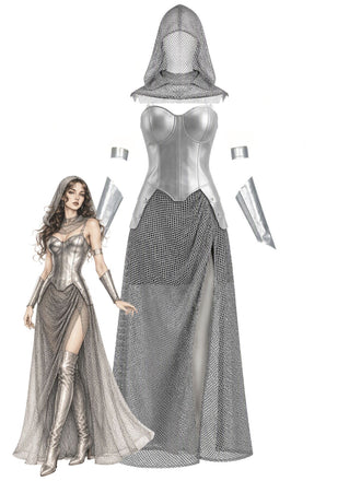 Medieval Chainmail Knight Armor Halloween Costume Set 2