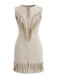 Black 1960s Fringe V Neck Dress 3