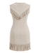 Black 1960s Fringe V Neck Dress 7