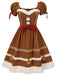 [Pre-Sale] [Plus Size] Turmeric 1950s Gingerbread Man Plush Trim Dress