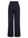 Dark Blue 1950s Solid Button Straight Pants