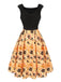 Black & Yellow 1950s Pumpkin Bat Spider Dress