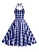 1950s Plaid Halter Swing Dress