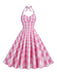 2PCS Parent-child outfit-1950s Plaid Halter Swing Dress