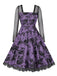 1950s Halloween Mesh Patchwork Long Sleeve Dress