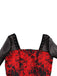 1950s Halloween Mesh Patchwork Long Sleeve Dress