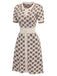 Yellow 1940s Lapel Plaid Buttoned Dress