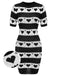 Black 1960s Contrasting Heart Knitting Dress