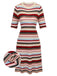 1960s Multicolor Stripes Knitted Dress