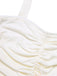 White 1950s Solid Pleated Halter Top