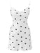 White 1950s Heart Pattern Strap Nightgowns