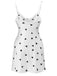 White 1950s Heart Pattern Strap Nightgowns