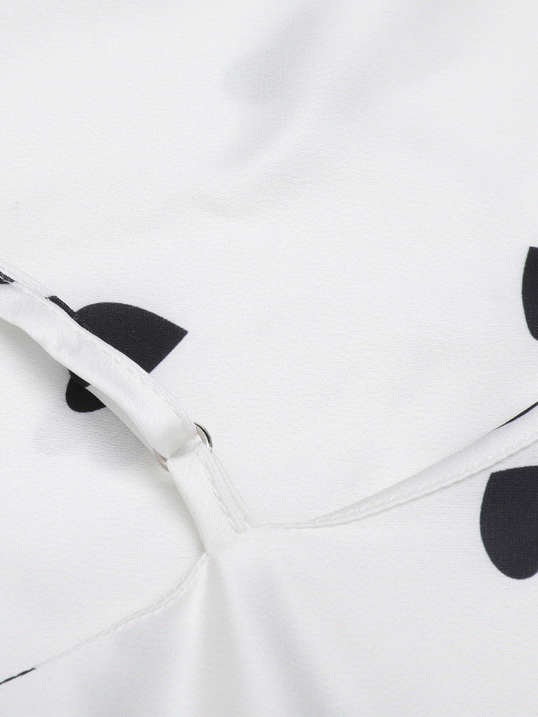 White 1950s Heart Pattern Strap Nightgowns