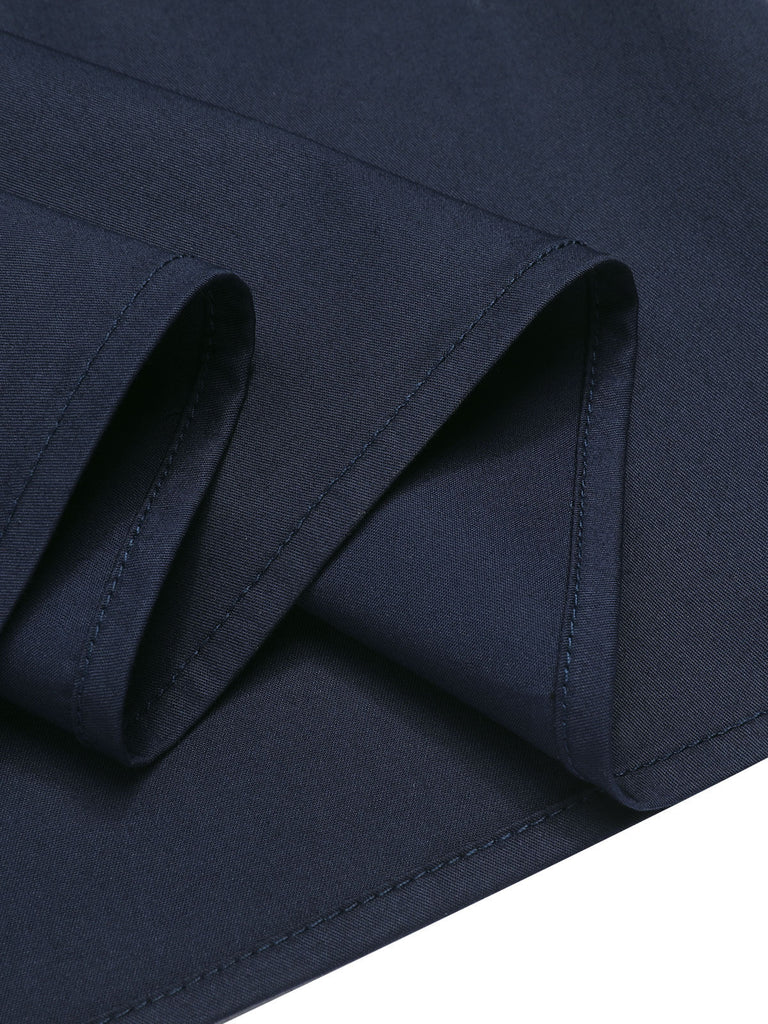 Dark Blue & White 1940s Sailor Collar Dress
