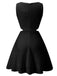 1960s Round Neck Solid Floral Sleeveless Dress