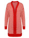 Red & White 1940s Stripe Knitted Cardigan