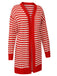 Red & White 1940s Stripe Knitted Cardigan