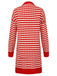 Red & White 1940s Stripe Knitted Cardigan