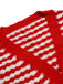 Red & White 1940s Stripe Knitted Cardigan