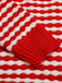 Red & White 1940s Stripe Knitted Cardigan
