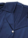Blue 1940s Solid Short Sleeves Lapel Dress