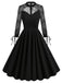 Black Halloween Lace Embroidered Patchwork Dress