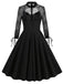 Black Halloween Lace Embroidered Patchwork Dress