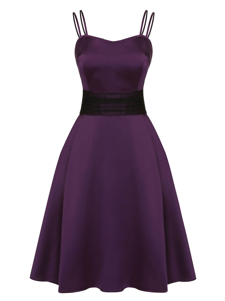 Deep Purple 1950s Halloween Solid Strap Dress