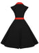 Black 1950s Halloween Polka Dots Swing Dress