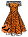 1950s Halloween Lace Off-shoulder Swing Dress
