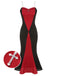 Black & Red 1930s Halloween Fishtail Strap Dress