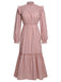 Pink 1930s Long Sleeve Polka Dot Dress