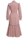 Pink 1930s Long Sleeve Polka Dot Dress
