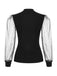 1960s Solid Half Turtleneck Puff Sleeve Knitted Top