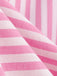 Pink 1950s Spaghetti Strap Stripes Swing Dress