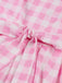 Pink 1950s Spaghetti Strap Plaid Swing Dress