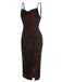 Deep Red 1960s Halloween Spider Web Dress