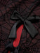 Deep Red 1960s Halloween Spider Web Dress