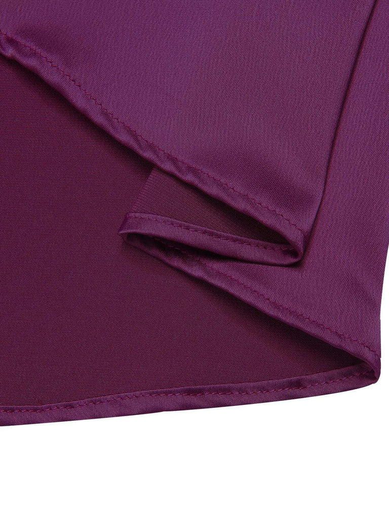 [Pre-Sale] Dark Purple 1950s Lace Patchwork V-Neck Dress