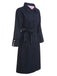 Dark Blue 1950s Solid Belted Coat