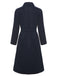 Dark Blue 1950s Solid Belted Coat