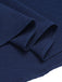 Dark Blue 1930s Square Neck Button Puff Dress
