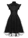 Black 1950s Sequined Spider Mesh Dress