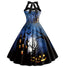 1950s Halloween Halter Waist Swing Dress