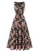 1930s V-Neck Floral Sleeveless Dress