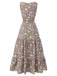 1930s V-Neck Floral Sleeveless Dress