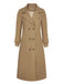 Khaki 1940s Double Breasted Button Trench Coat